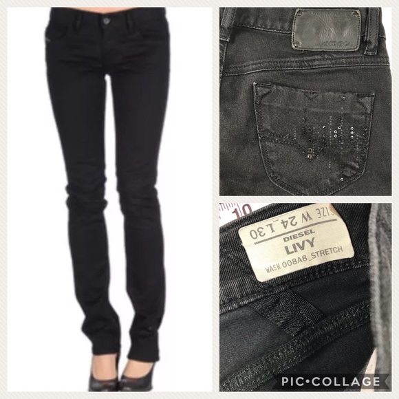 Diesel Denim - Diesel Livy Black Straight Jeans, size 24